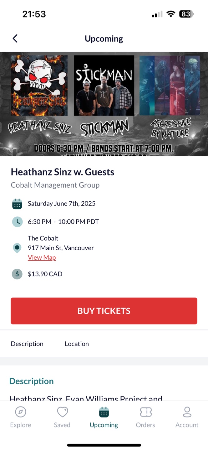 Heathanz Sinz w. Guests Tickets - June 7th, 2025.   #freecycle