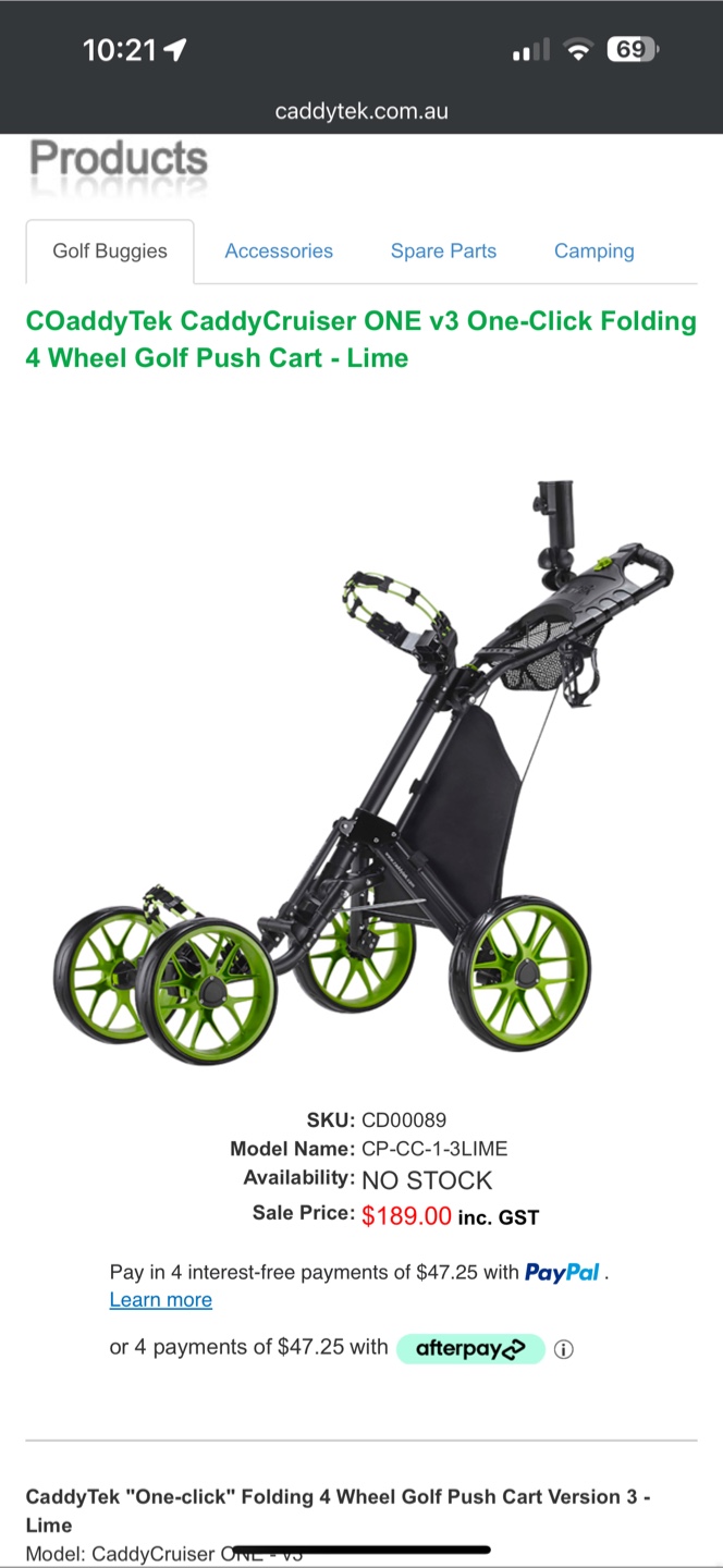 CaddyTek CaddyCruiser ONE v3 Golf Push Cart - photo 2