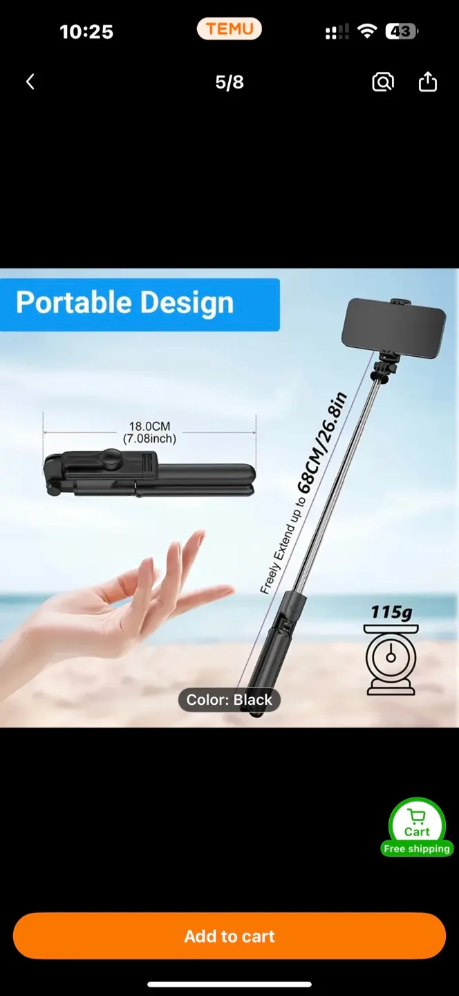 Extendable Cell Phone Selfie Stick image indicator(3)