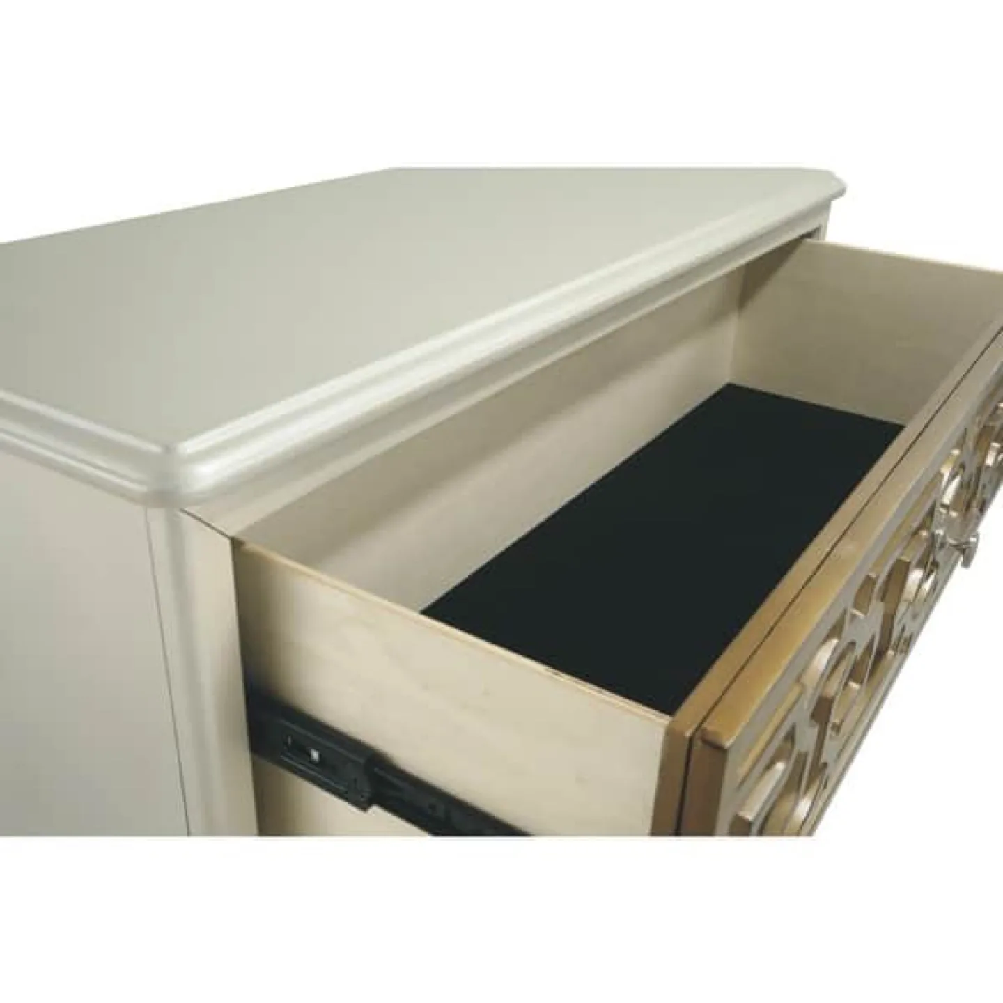 Elegant Mirrored Three-Drawer Chest image indicator(3)