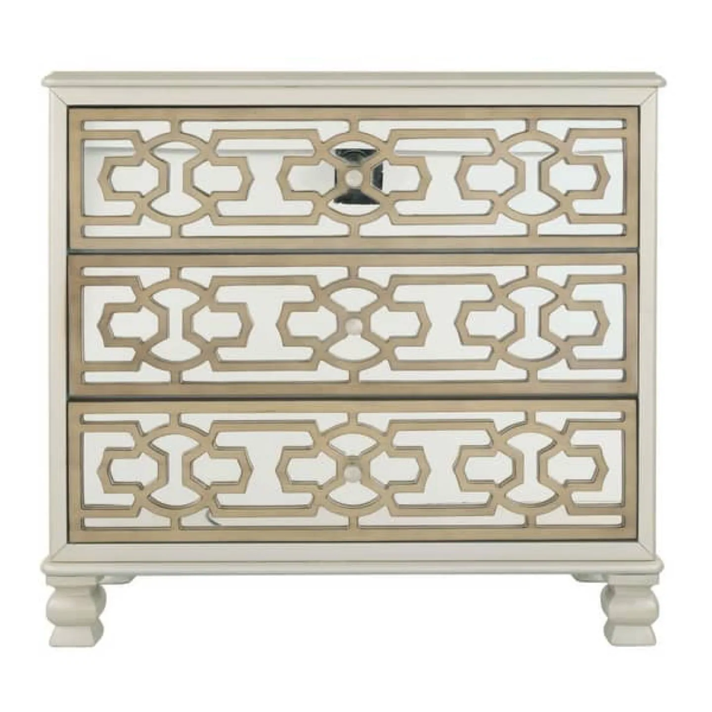 Elegant Mirrored Three-Drawer Chest image indicator(5)