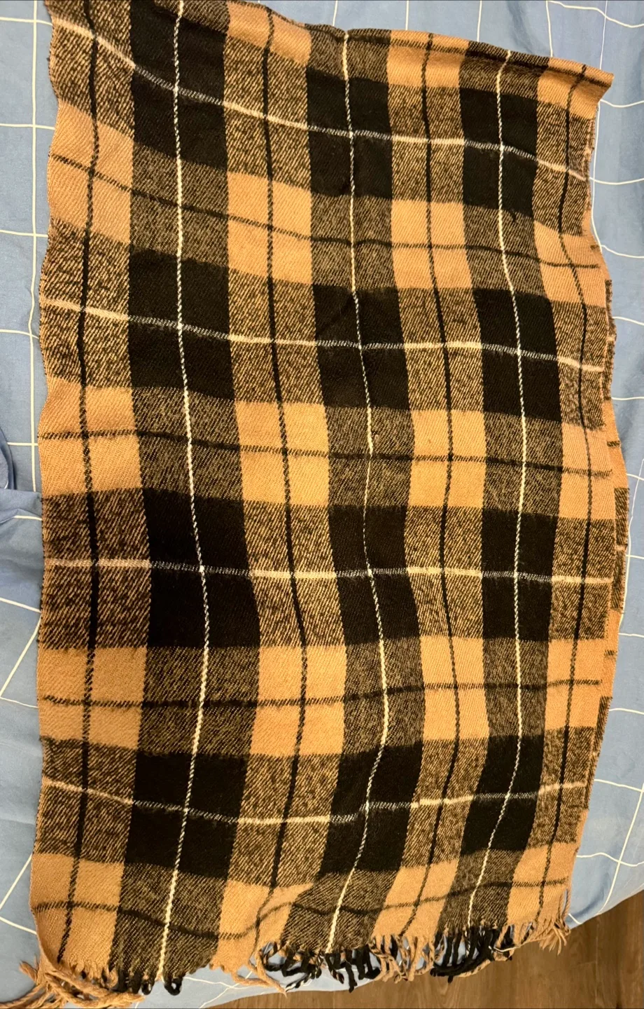 Mono Comme Ça Brown and Black Plaid Scarf thumbnail