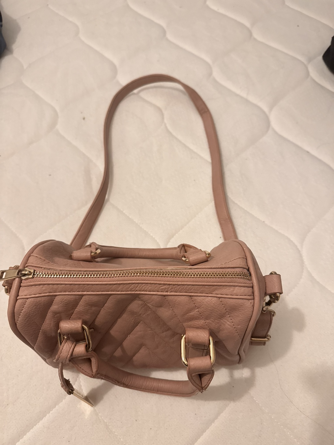 Cocoa blush pink quilted satchel handbag - photo 2