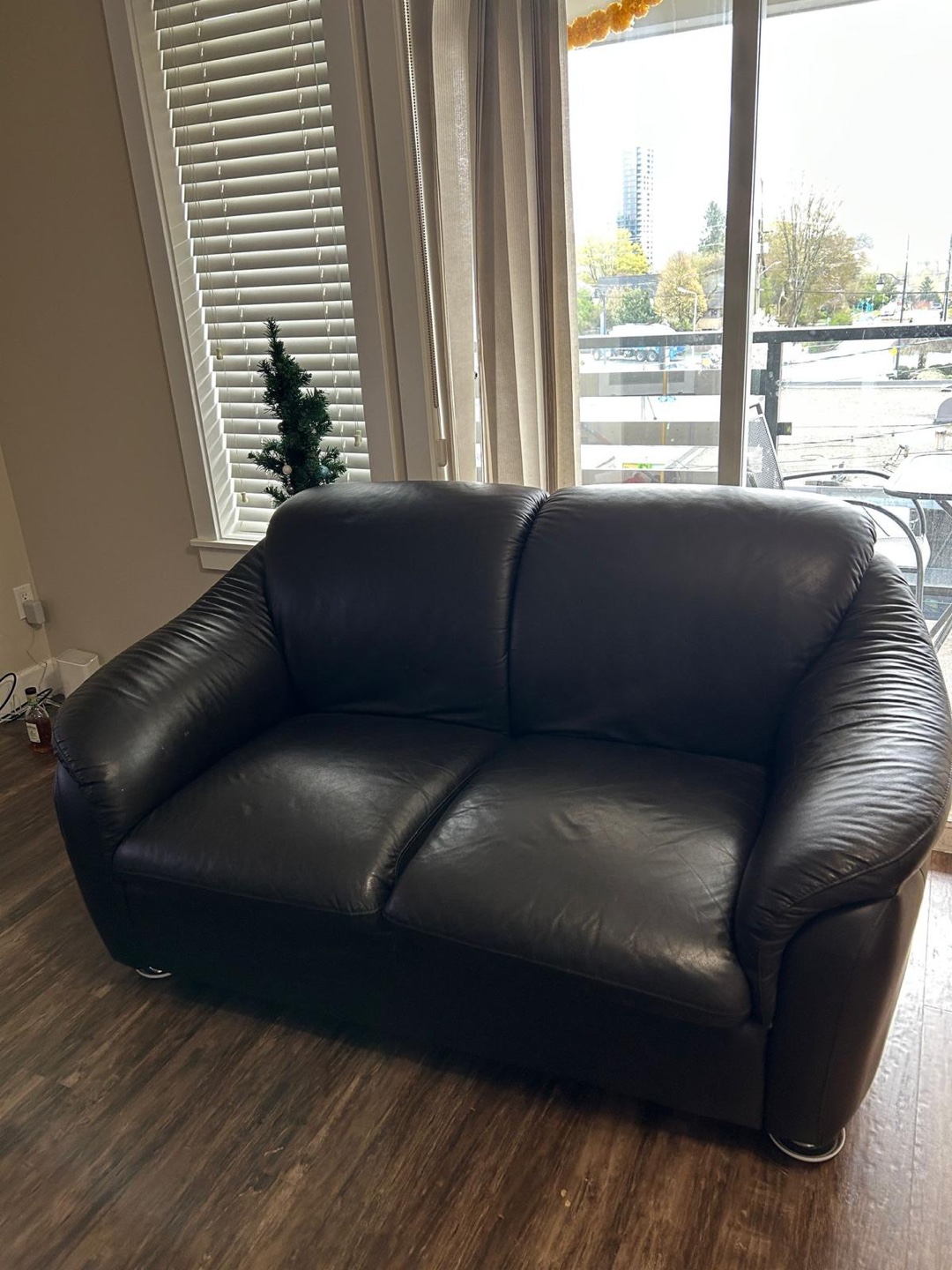 Black Leather Loveseat