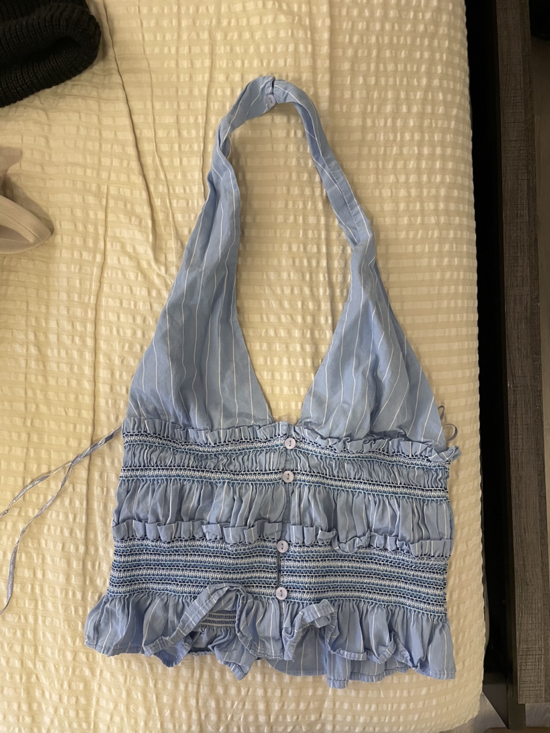 Zara Blue Striped Halter Top