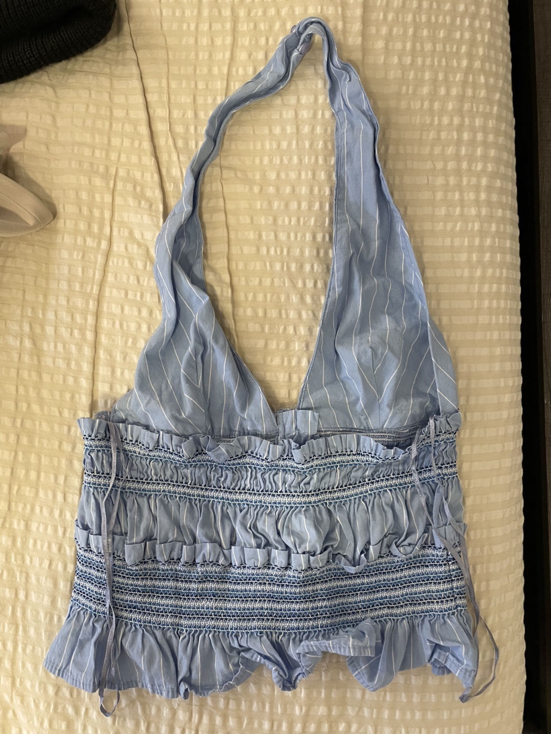 Zara Blue Striped Halter Top - photo 4