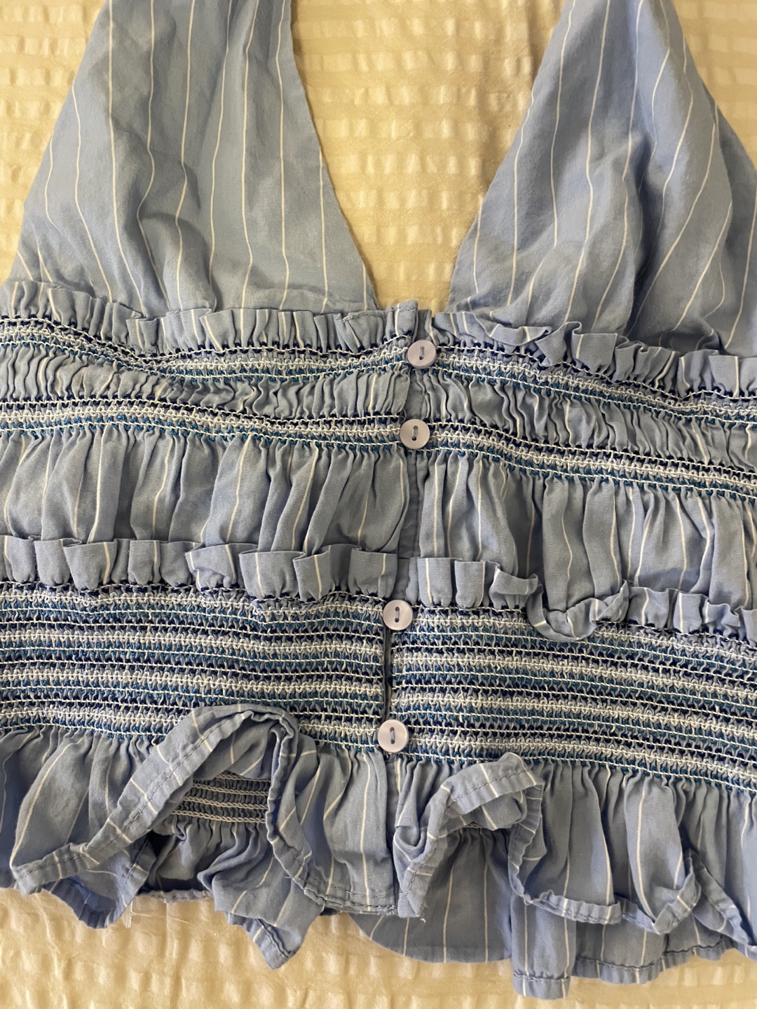 Zara Blue Striped Halter Top - photo 3