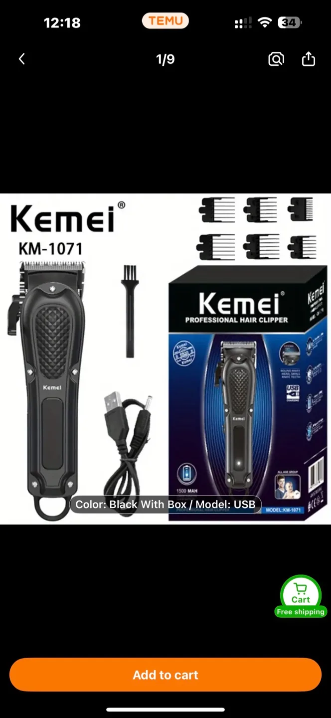 Kemei Professional Hair Clippers thumbnail