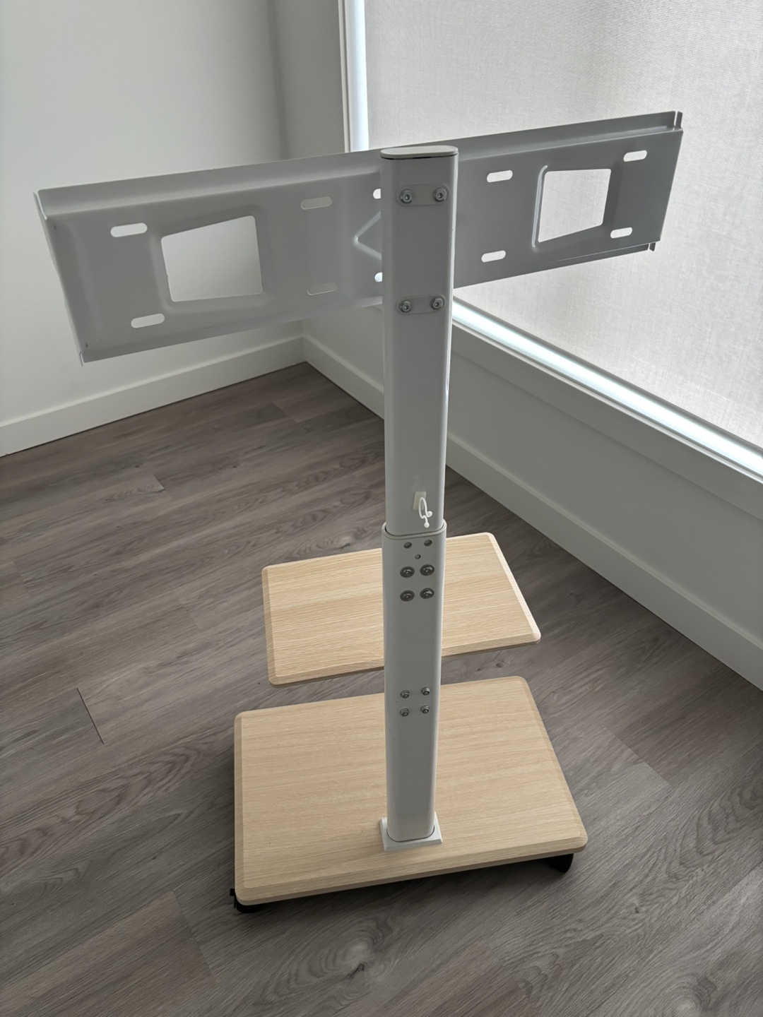 TV Stand with Mount - White and Light Wood - photo 3