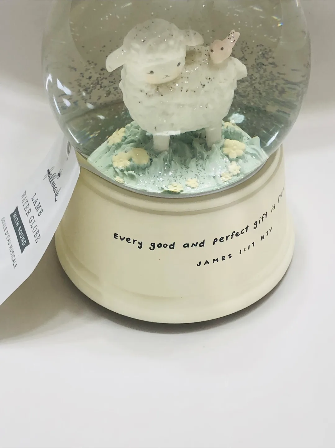 NEW Hallmark Lamb Water Globe with Sound thumbnail