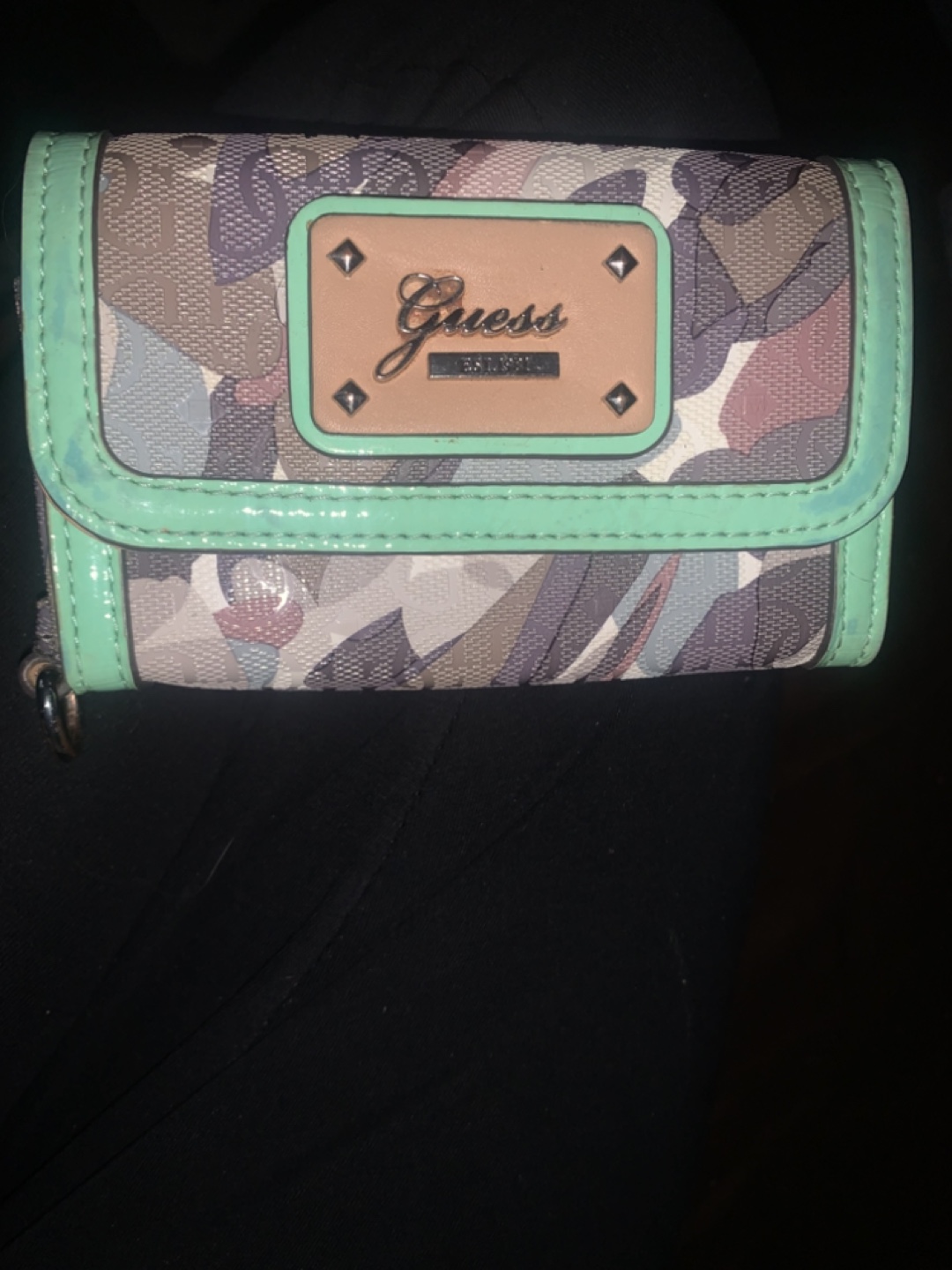 Guess Wallet Mint Green Camo