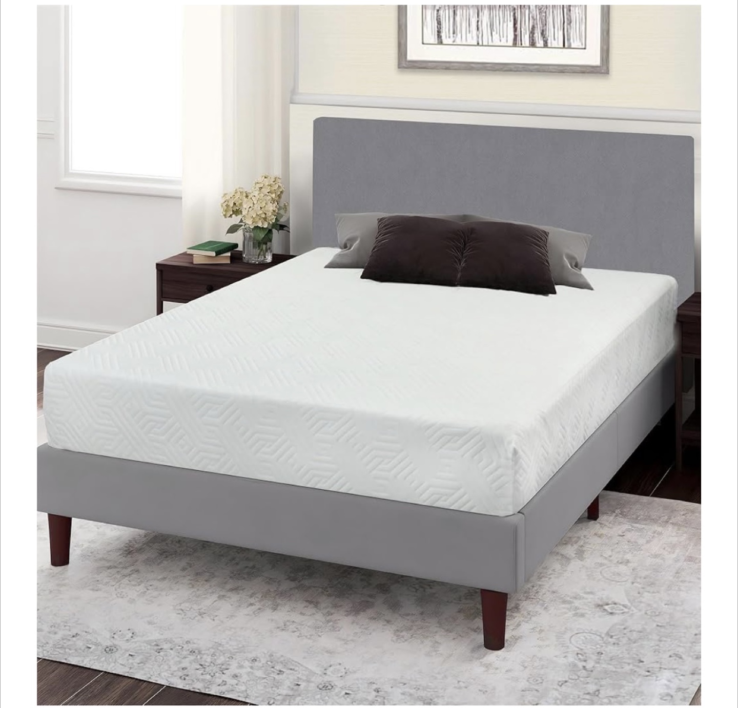 Amazon Basics Queen Metal Bed Frame, 14-inch