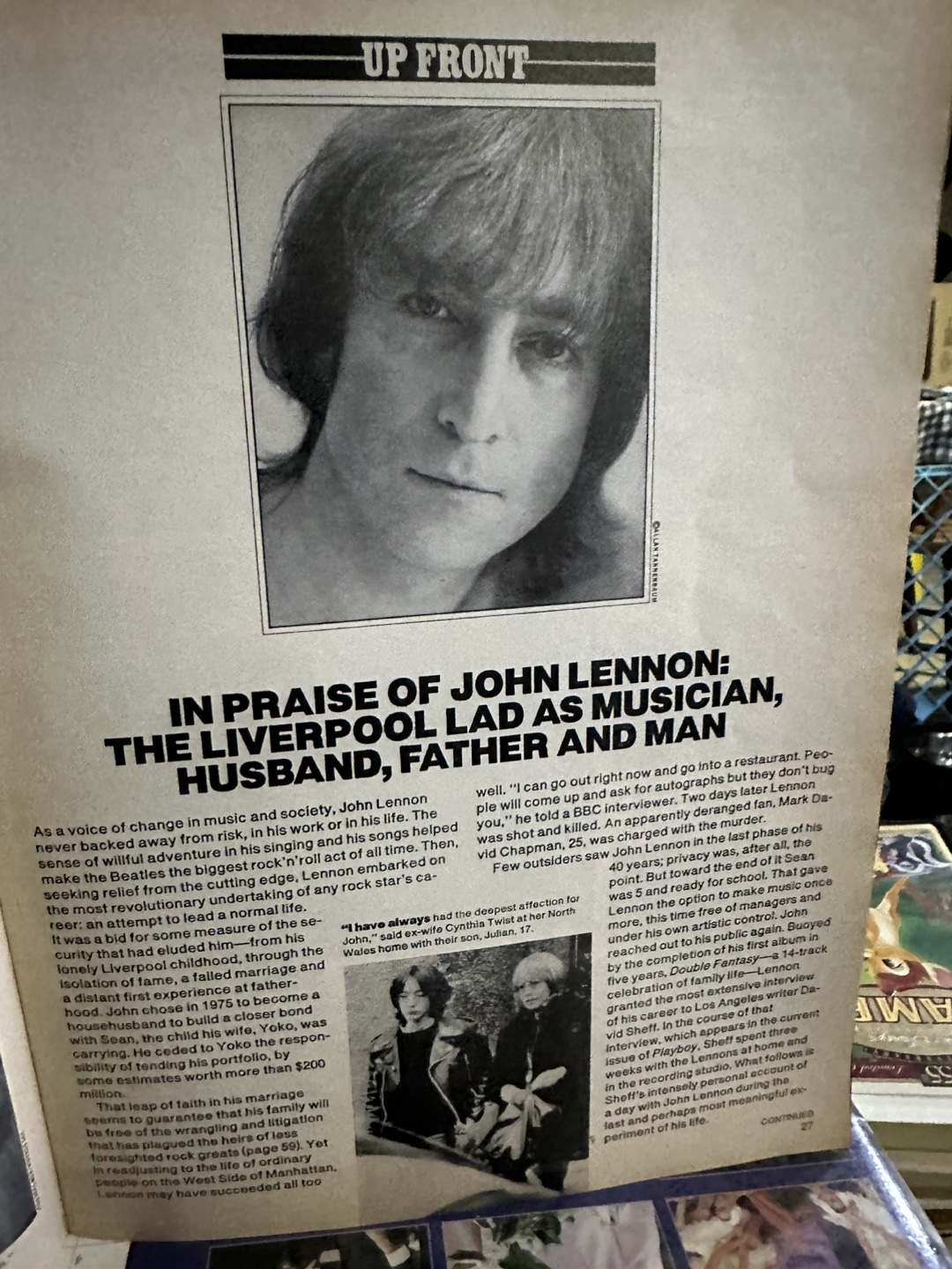 People Magazine - John Lennon Tribute - December 22, 1980 - photo 2