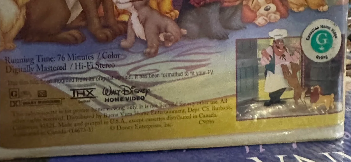 Disney's Lady and the Tramp VHS - Fully Restored Masterpiece image indicator(3)