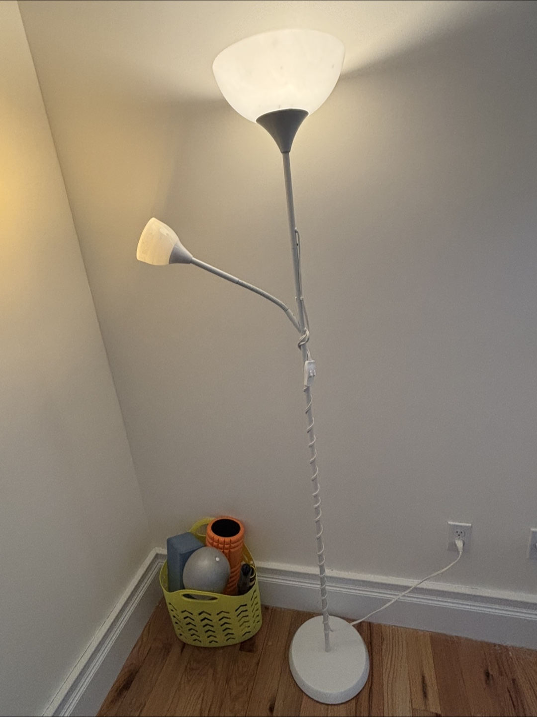 IKEA White Dual-Light Floor Lamp with In-Line Switch