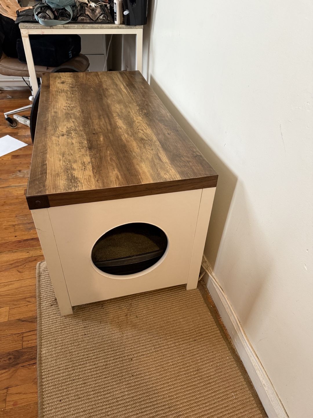 Wooden storage bench/ litter box enclosure - photo 2