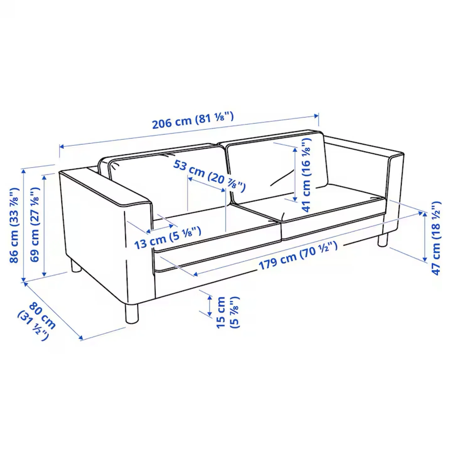 IKEA Two-Seater Sofa - Dark Grey image indicator(3)