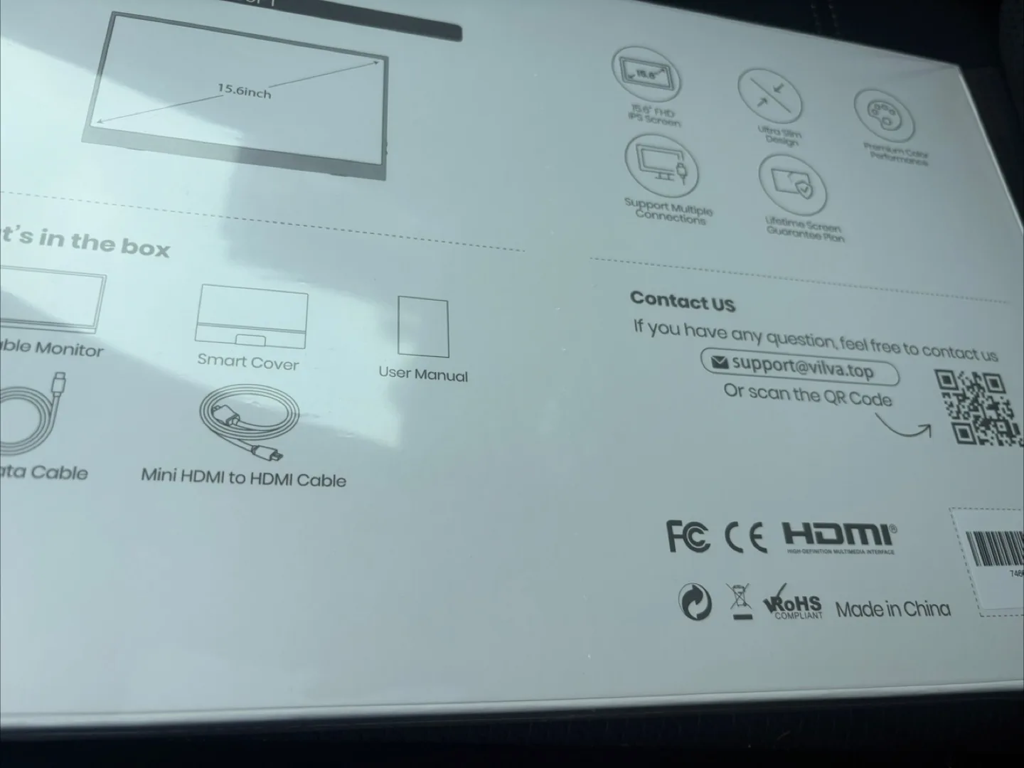 VILVA 15.6" 4K Portable Monitor - Ultra HD IPS Screen image indicator(2)