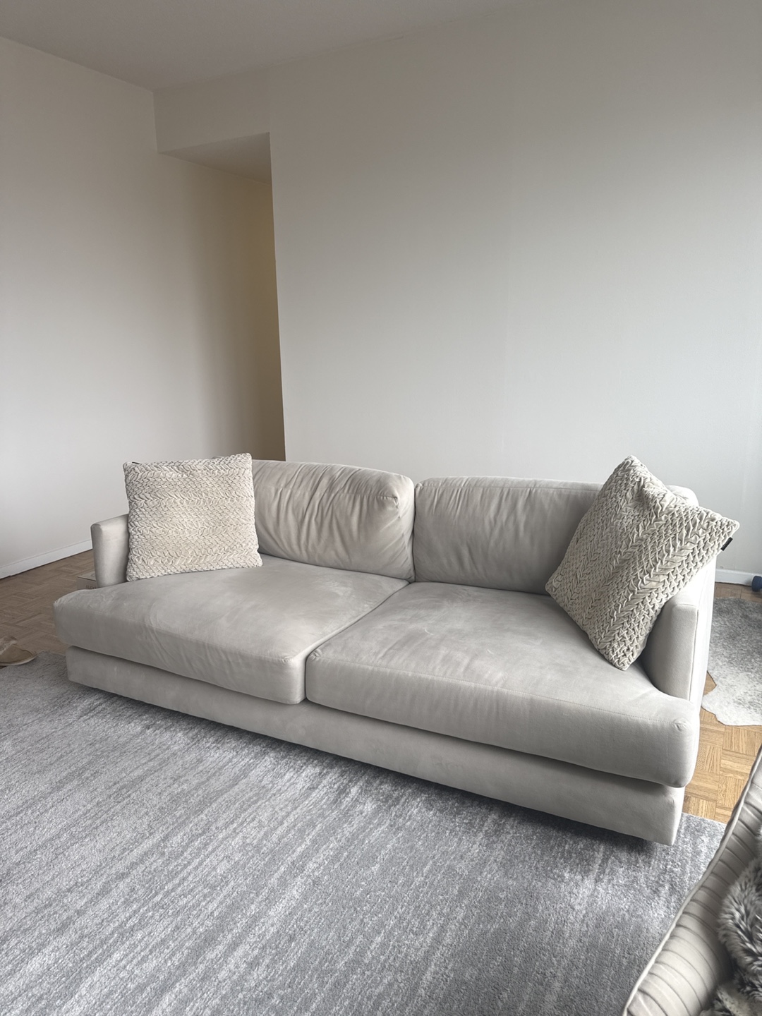West elm Light Grey Sofa - available in July