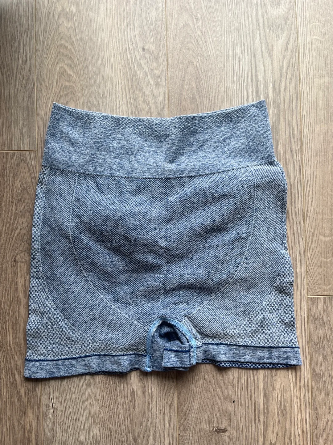 Women's Blue Seamless Workout Shorts thumbnail