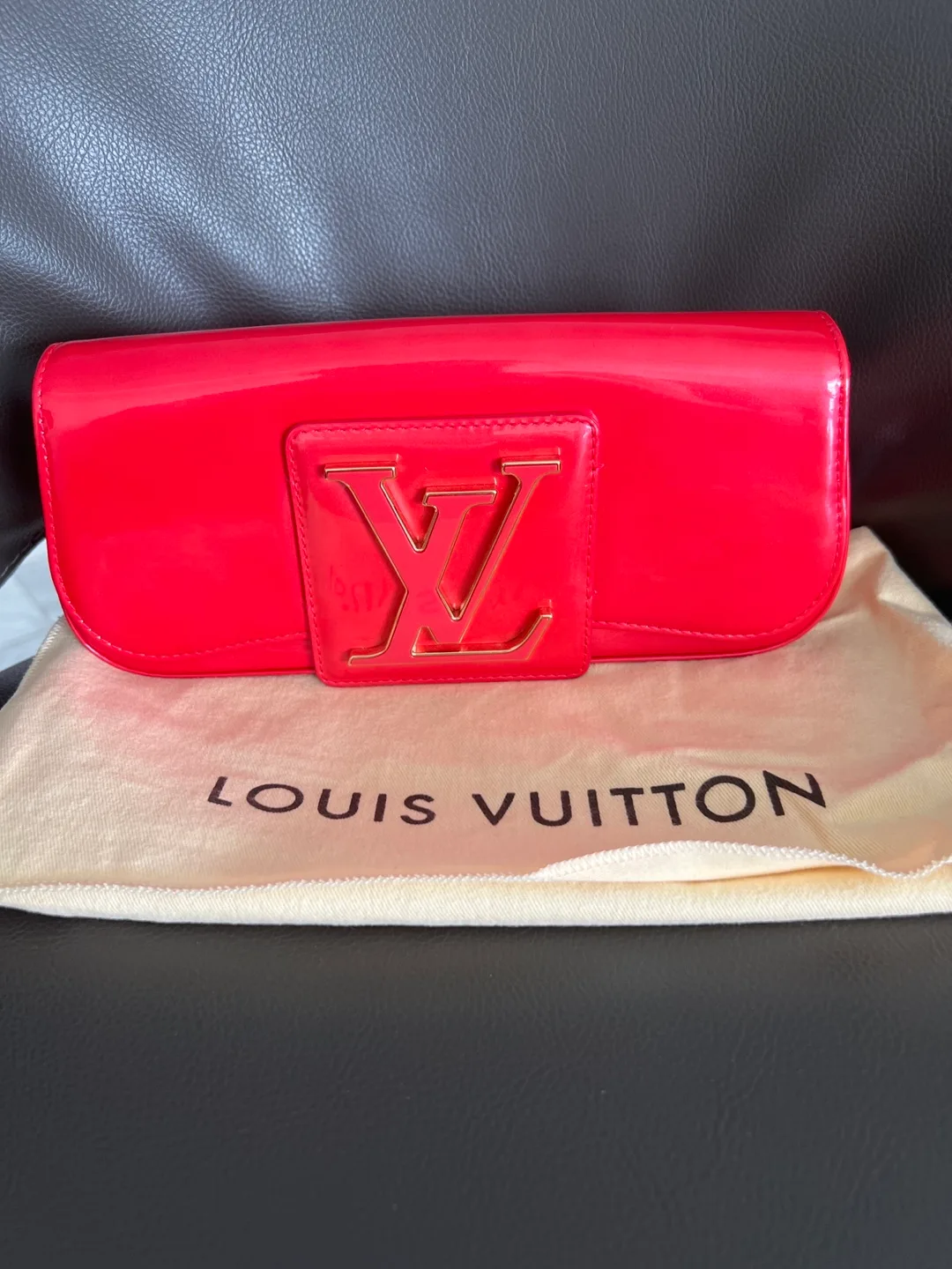 Louis Vuitton Red Patent Leather Clutch thumbnail