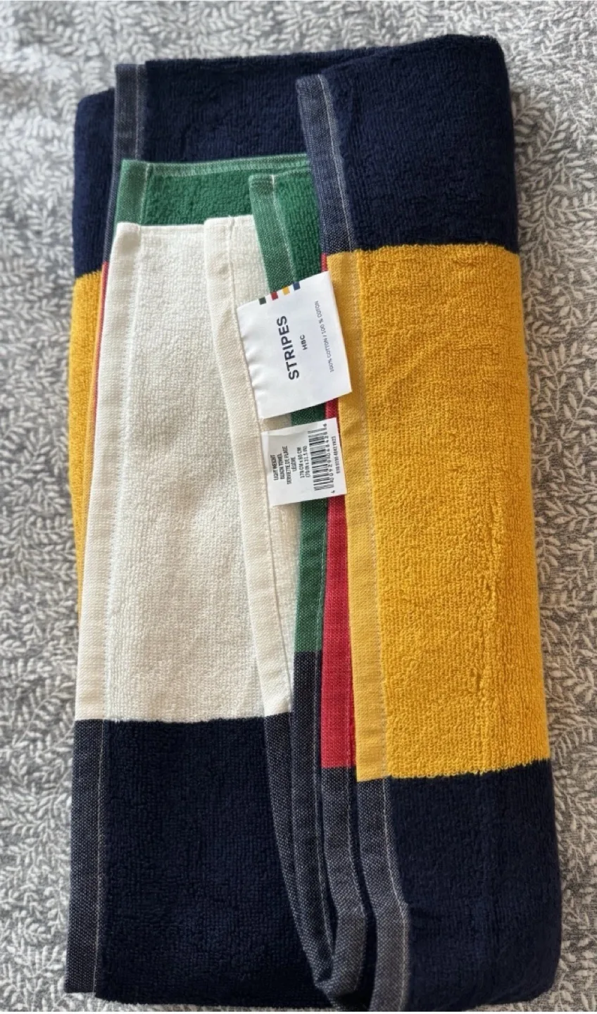 Hudsons bay Stripes Canadian Tartan Beach Towel image indicator(2)