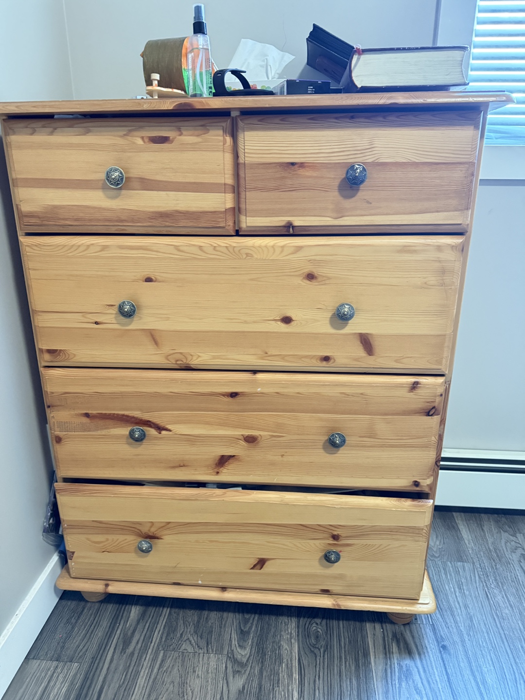 Five-Drawer Pinewood Chest of Drawers - photo 3