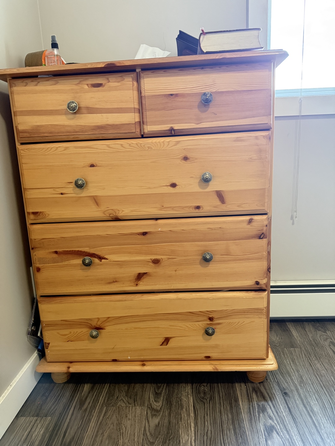 Five-Drawer Pinewood Chest of Drawers - photo 2
