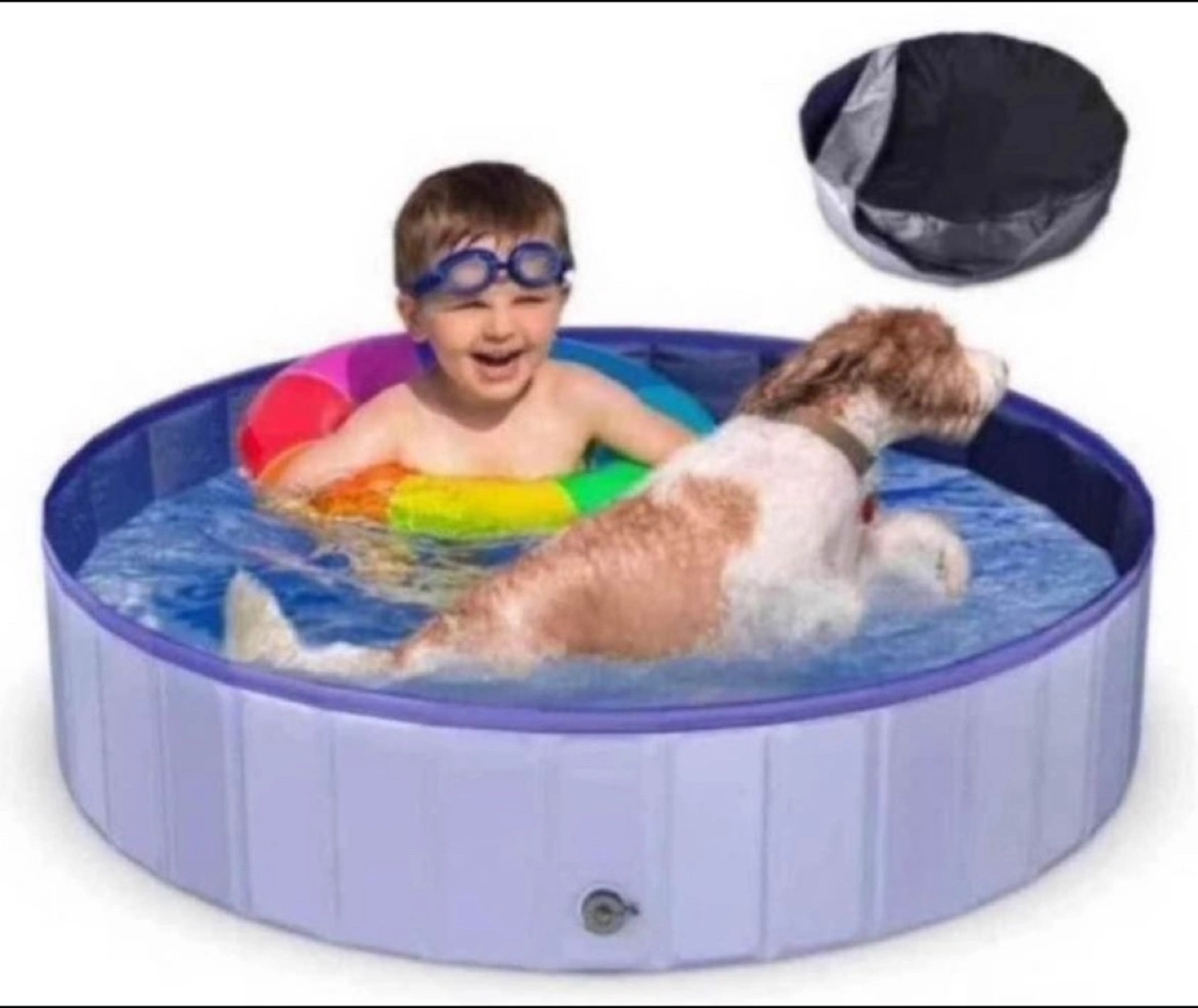 63” Portable Pool With Cover For Kids Or Pets - photo 3