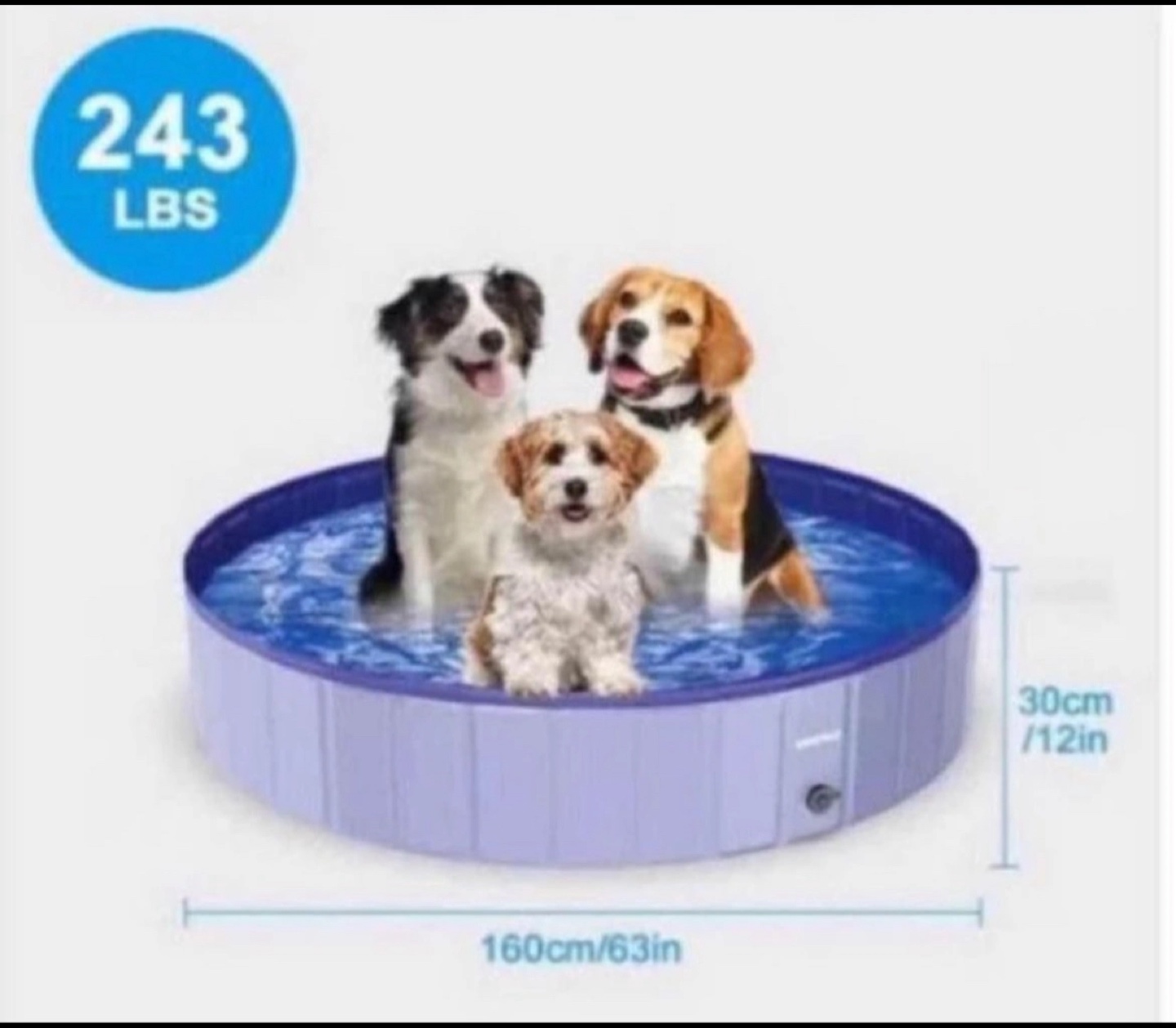 63” Portable Pool With Cover For Kids Or Pets - photo 5