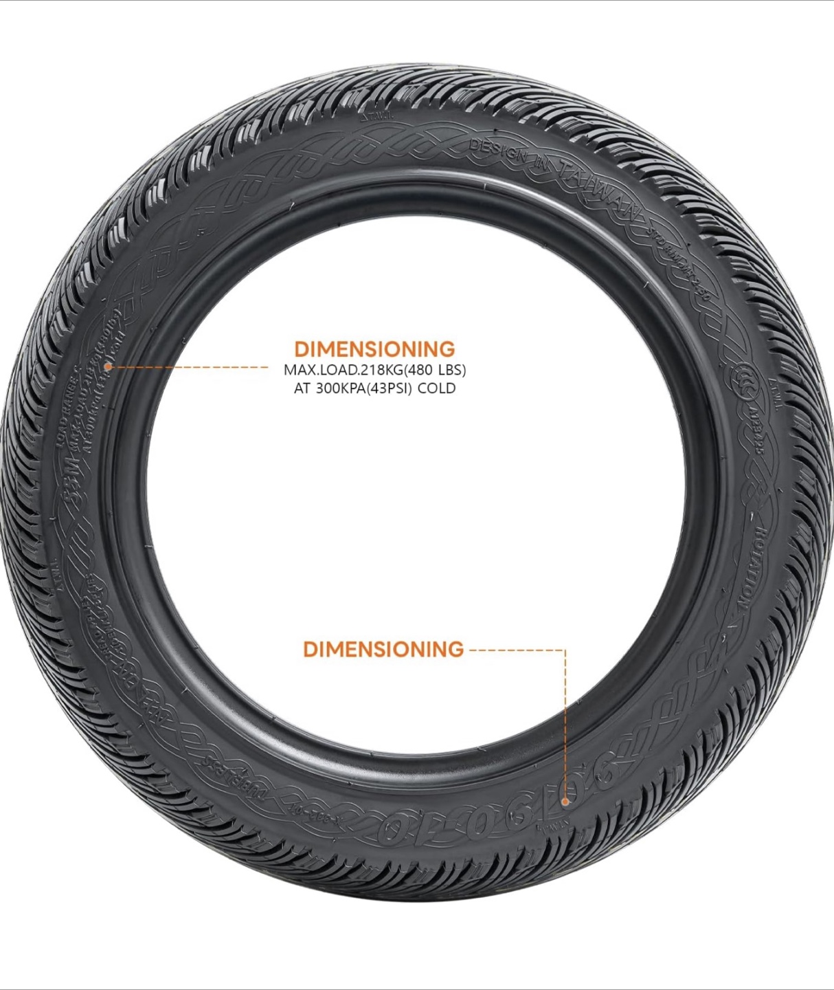 Pair of PaoWin 90/90-10 Tubeless Scooter Tires - photo 3