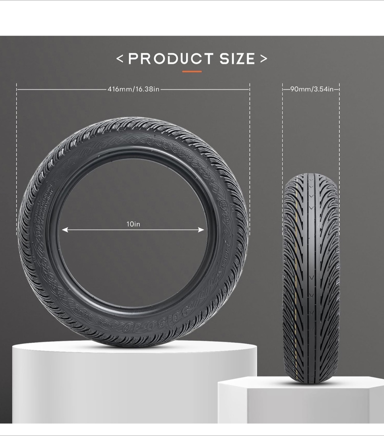 Pair of PaoWin 90/90-10 Tubeless Scooter Tires - photo 4