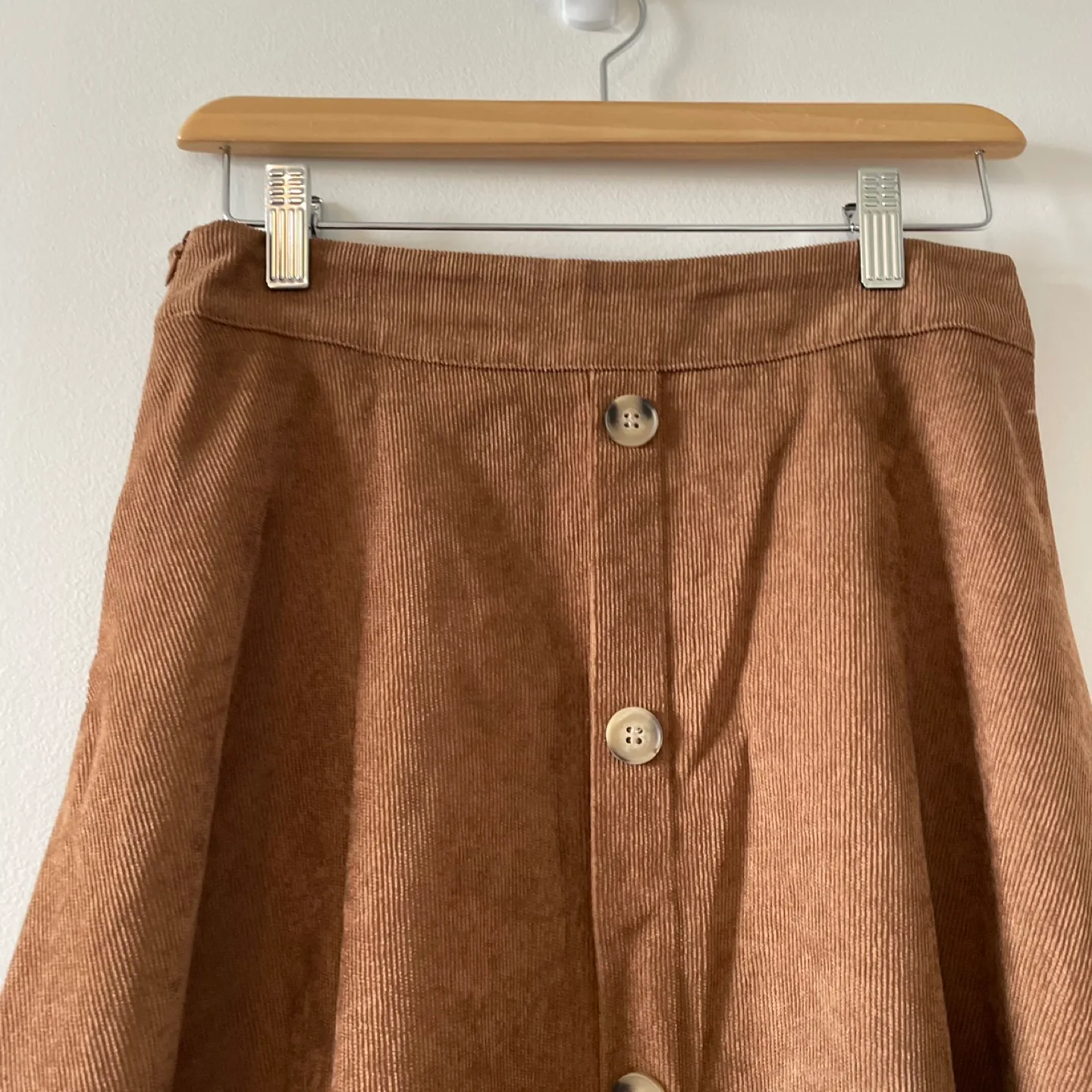Brown Corduroy Midi Skirt Size Small EUC image indicator(2)
