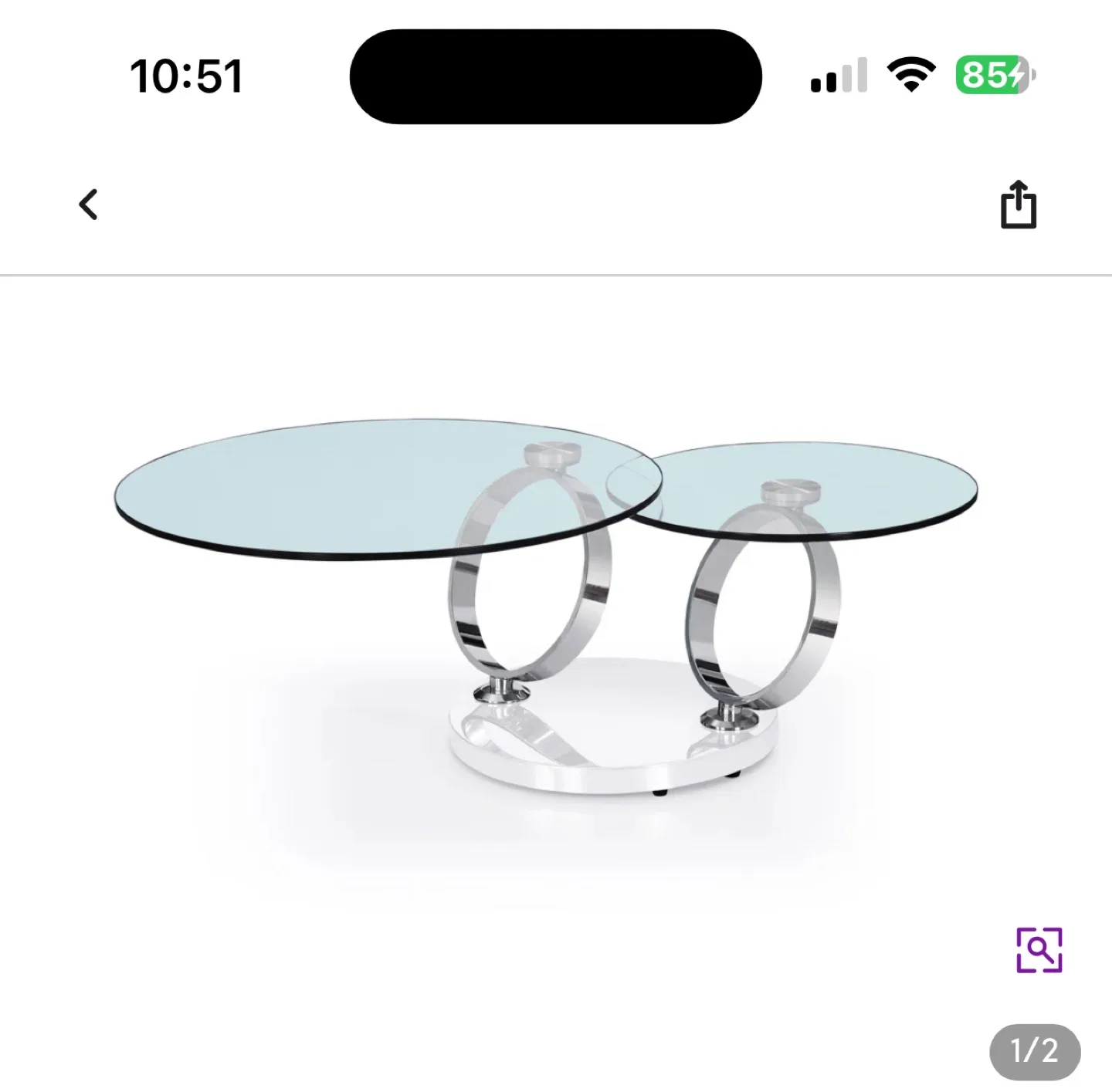 Modern Glass Coffee Table with Chrome Frame image indicator(6)