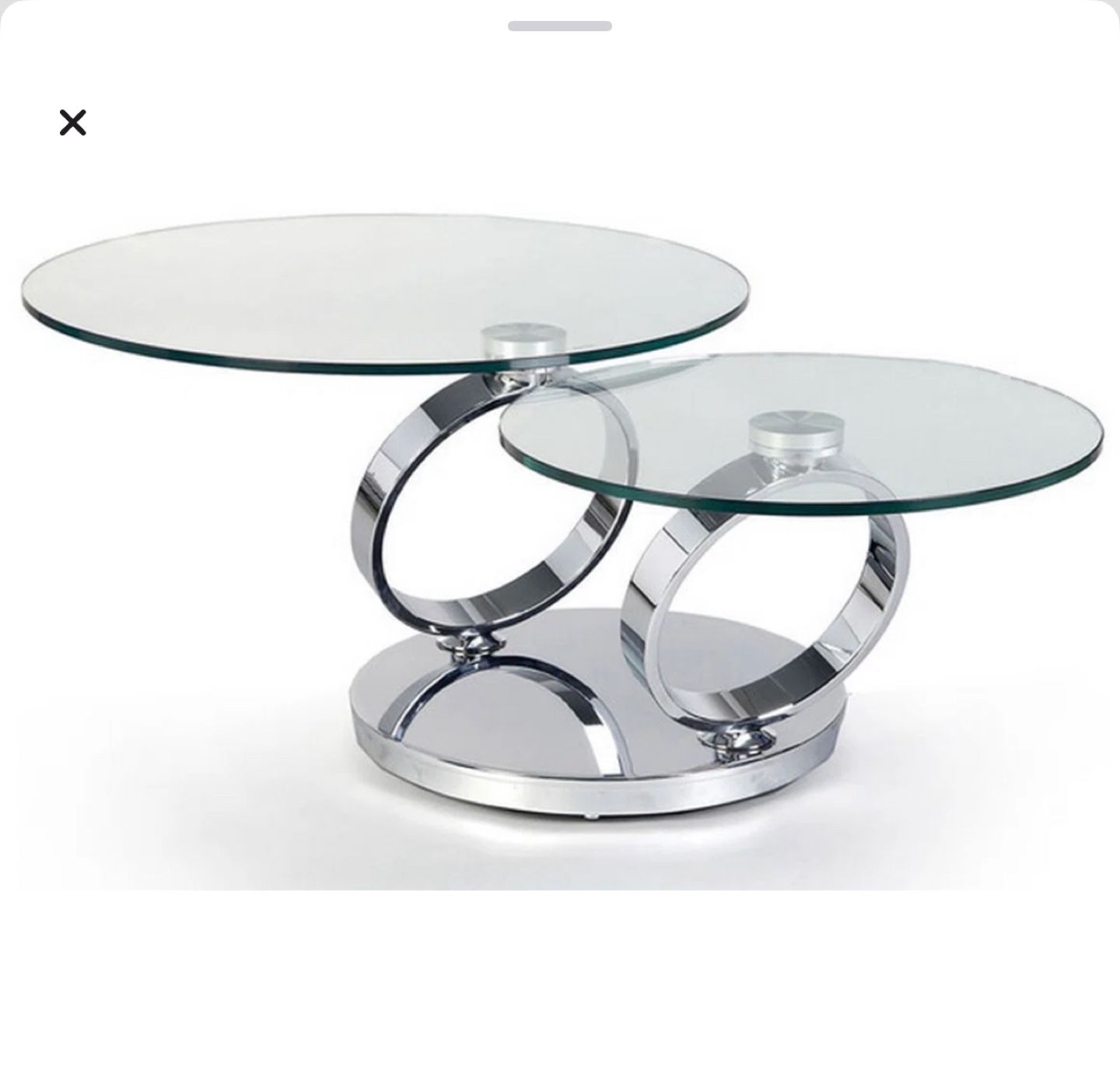 Modern Glass Coffee Table with Chrome Frame
