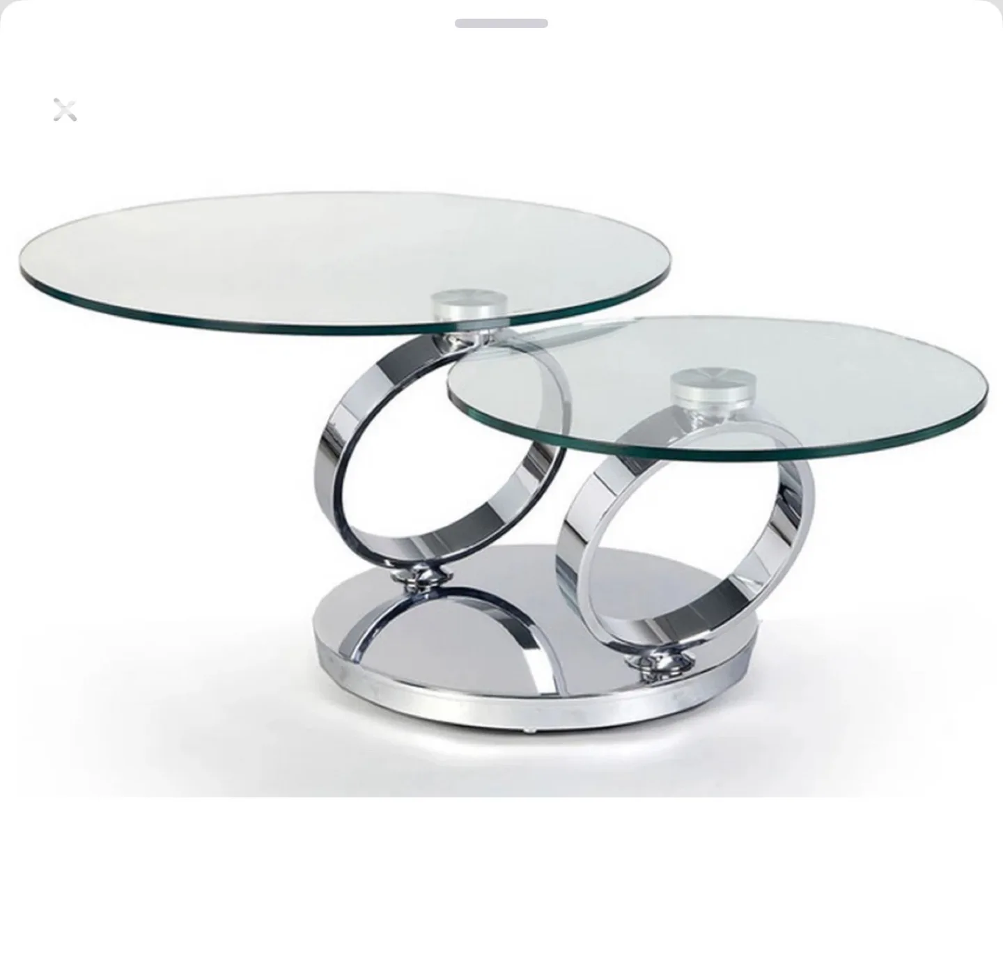 Modern Glass Coffee Table with Chrome Frame image indicator(2)