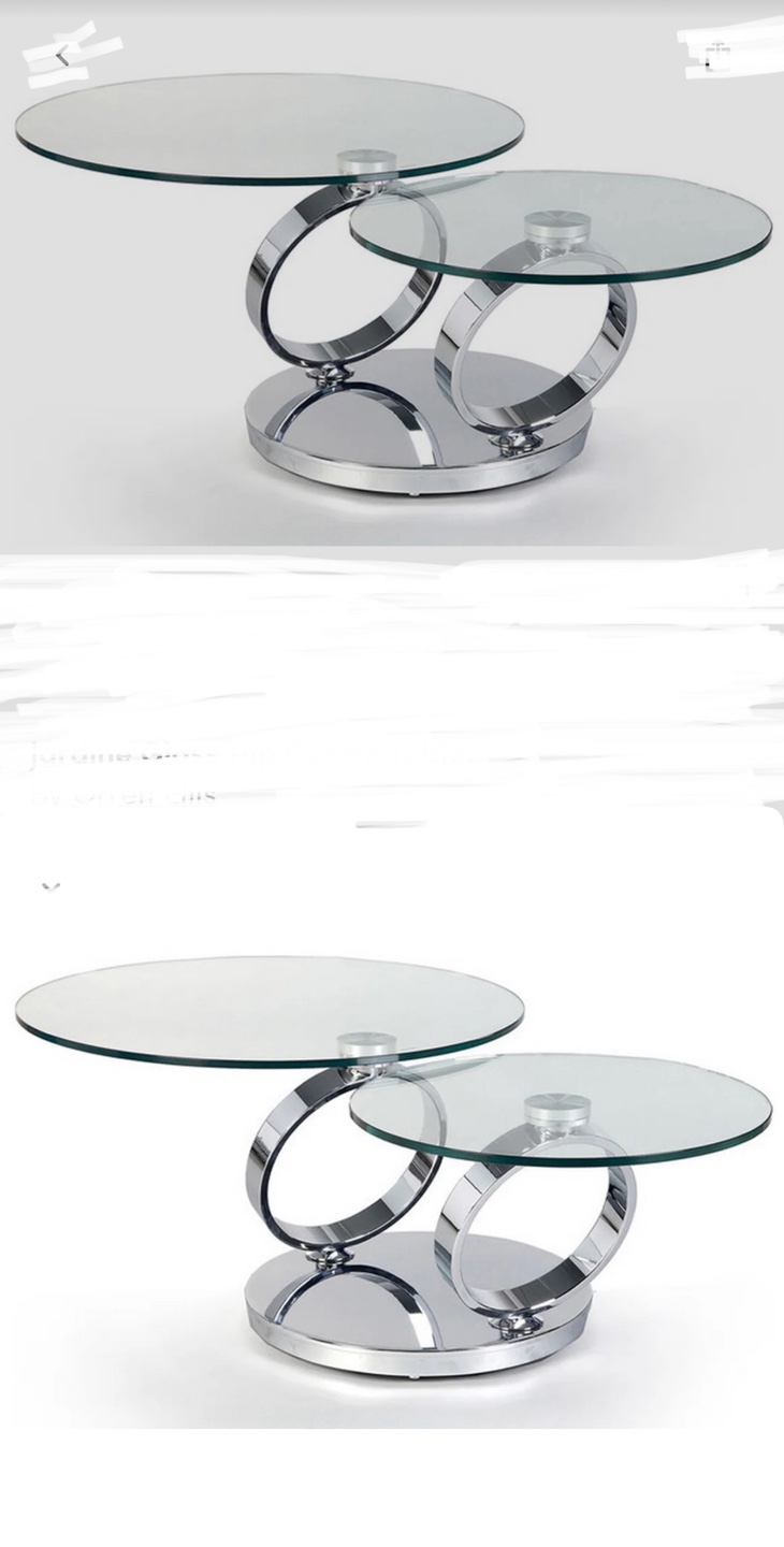 Modern Glass Coffee Table with Chrome Frame - photo 5