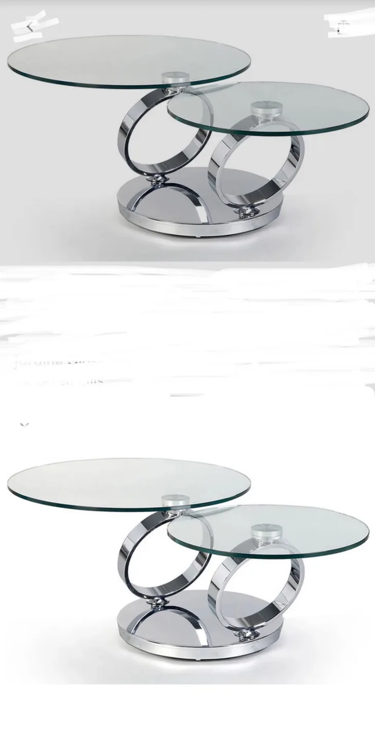 Modern Glass Coffee Table with Chrome Frame image indicator(5)