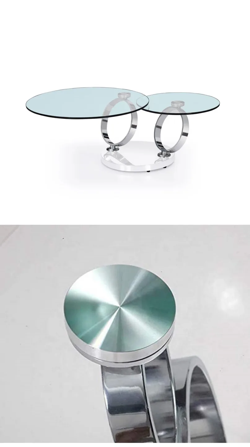 Modern Glass Coffee Table with Chrome Frame image indicator(7)