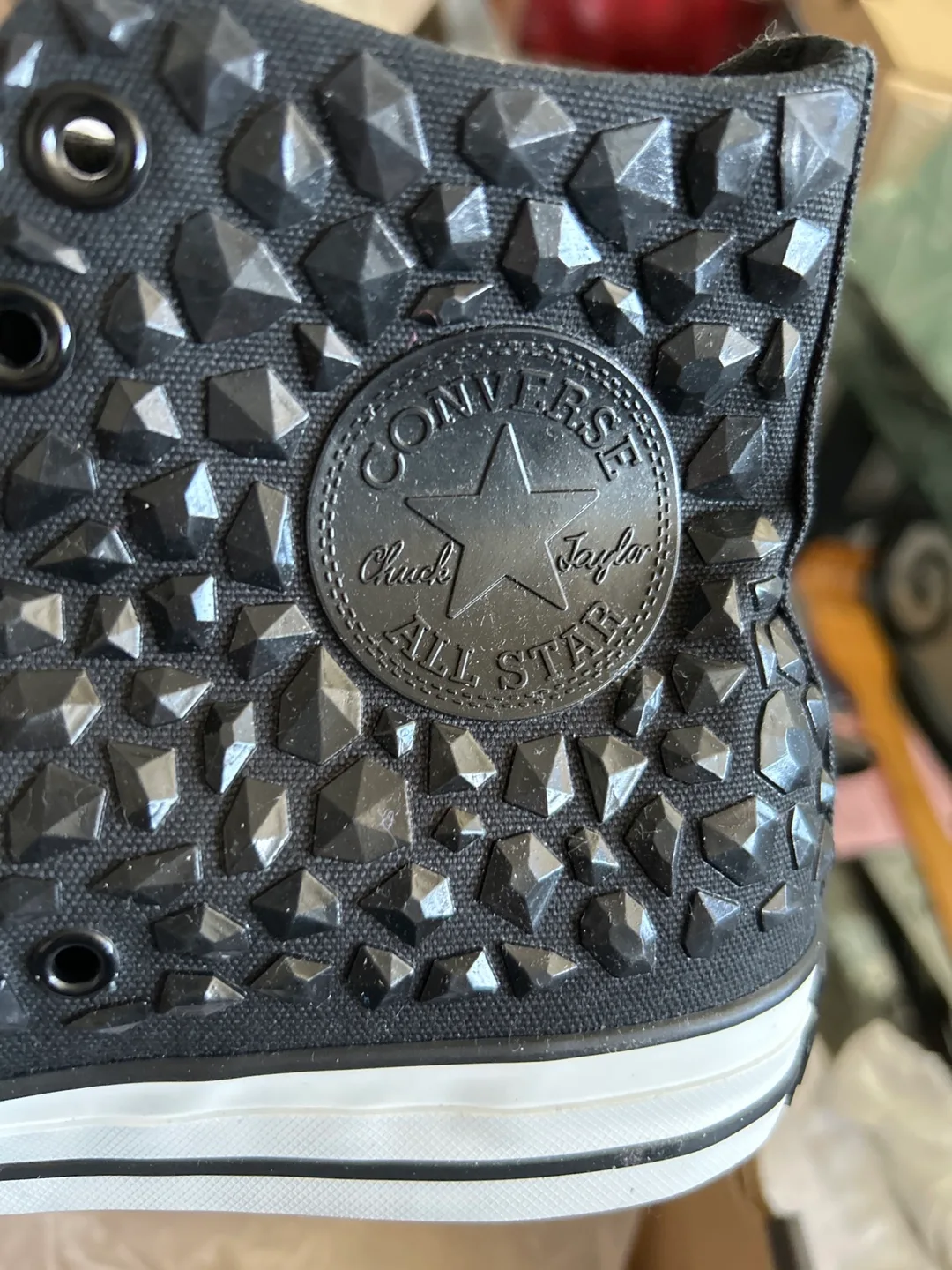 Black Studded Converse Chuck Taylor All Star High Tops image indicator(5)