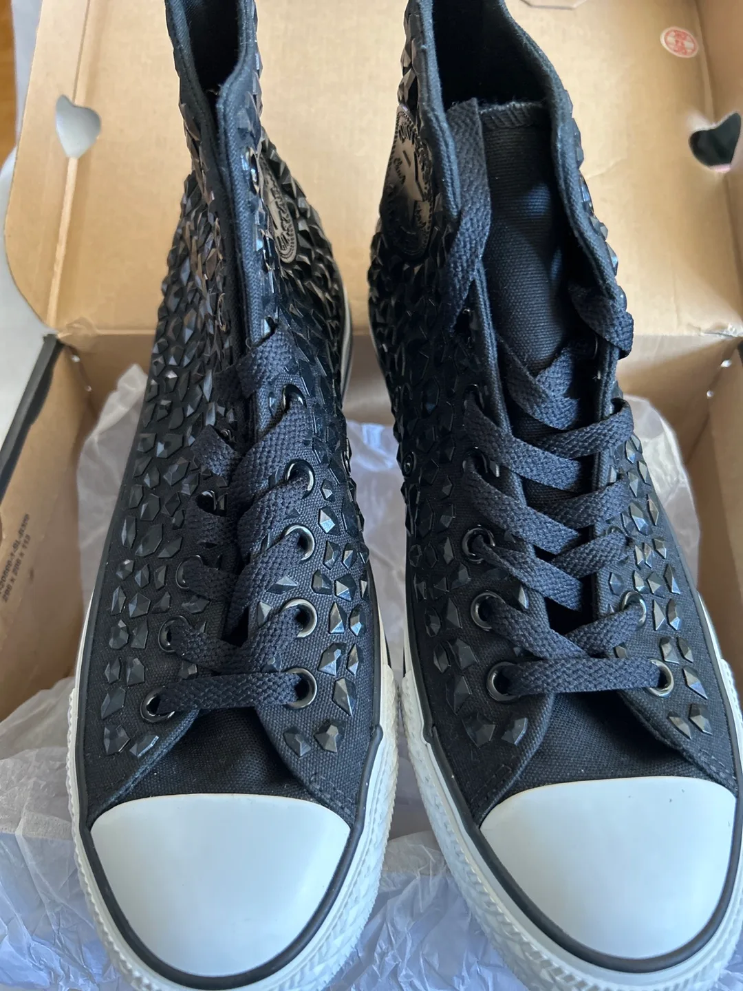 Black Studded Converse Chuck Taylor All Star High Tops image indicator(2)