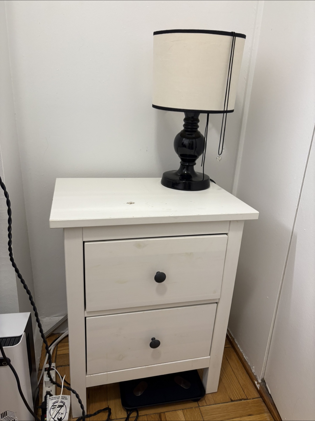 White Two-Drawer Nightstand