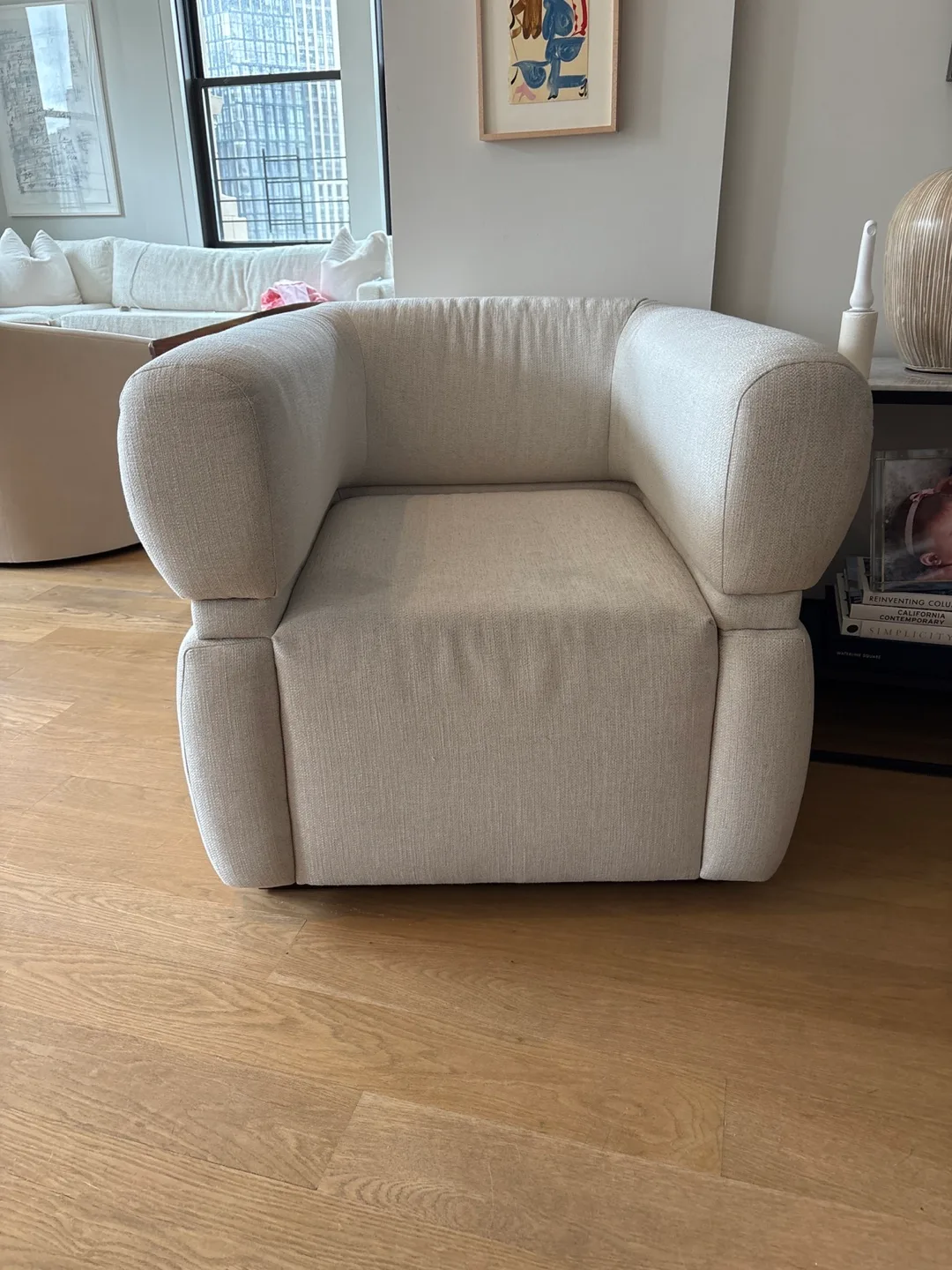 Modern Off-White Armchair thumbnail