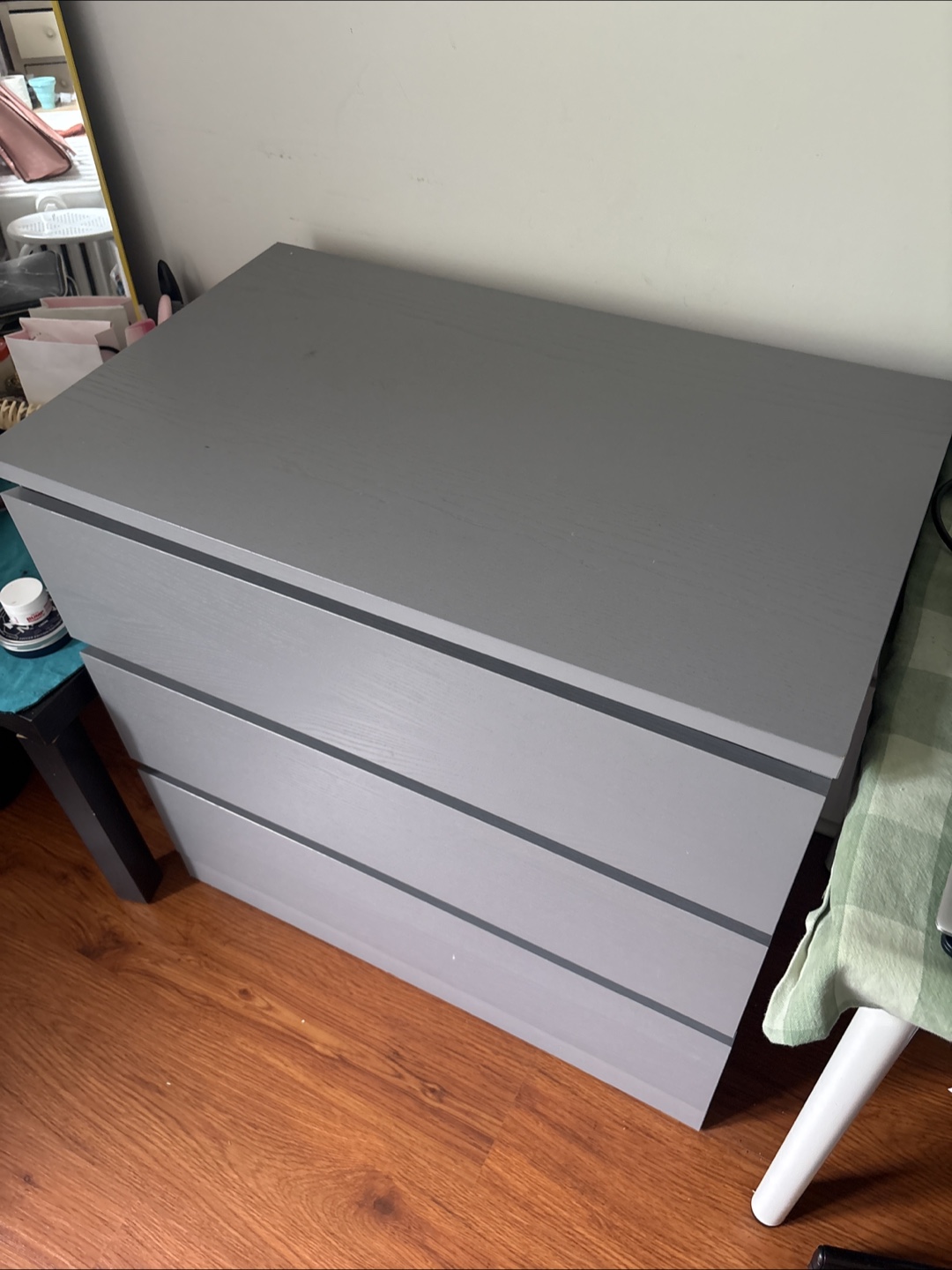 IKEA MALM 3-Drawer Chest - Grey - photo 2