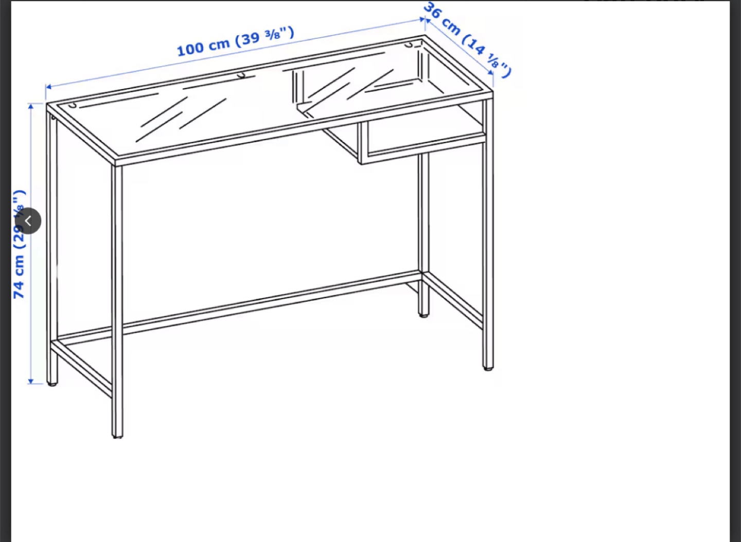 Glass-Top Console Table with Metal Frame - photo 2