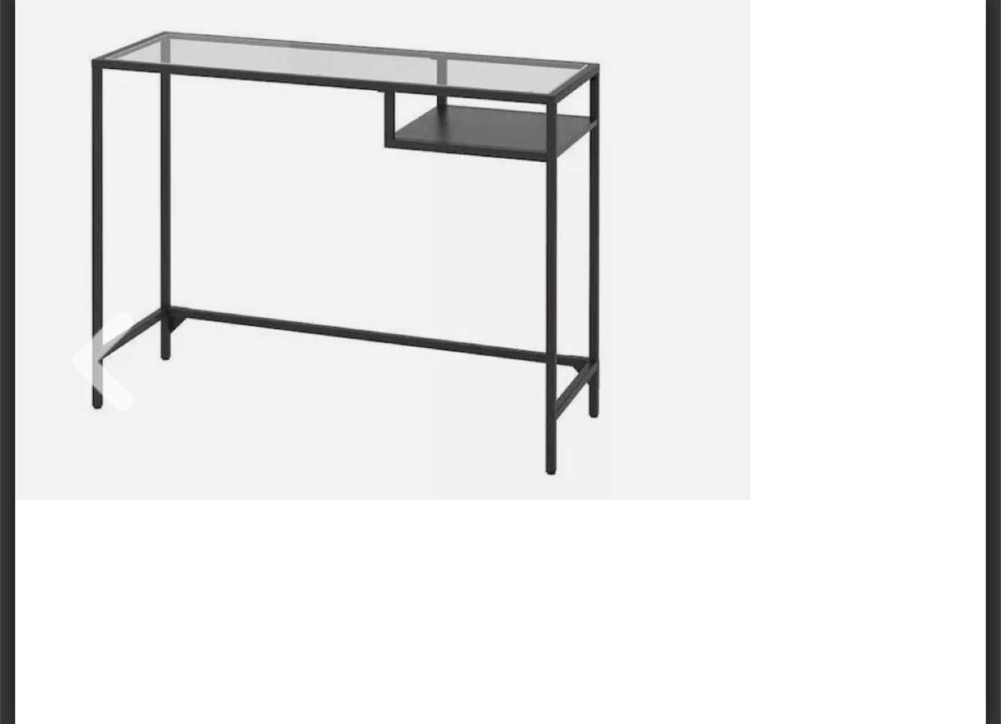 Glass-Top Console Table with Metal Frame