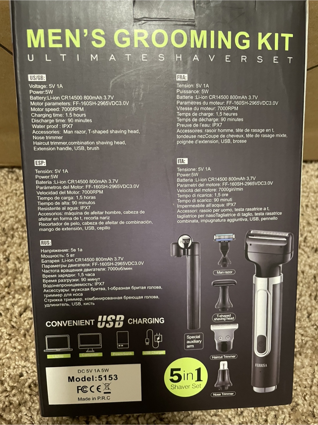 Ferrisa Mr Pro 5-in-1 Men's Grooming Kit - Model 5153 - photo 2