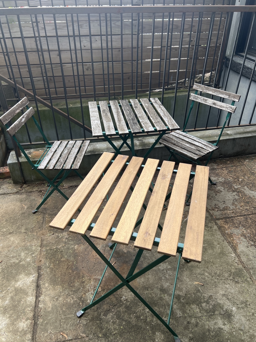 IKEA Metal and Wood table Set w/ 2 table