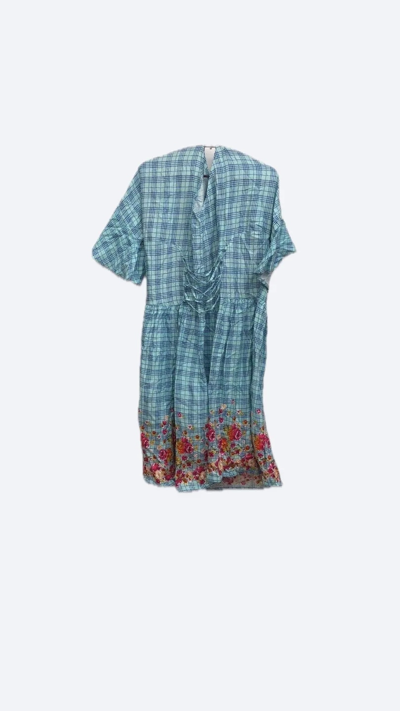 Moving Out Sale  ⚠️ ‼️ Blue  Checked Dress with Floral Detail image indicator(4)