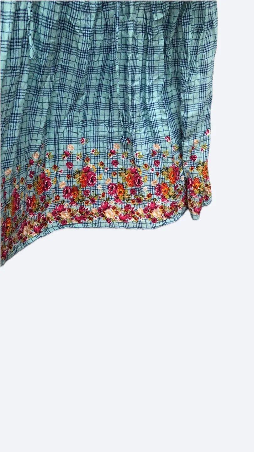 Moving Out Sale  ⚠️ ‼️ Blue  Checked Dress with Floral Detail image indicator(5)